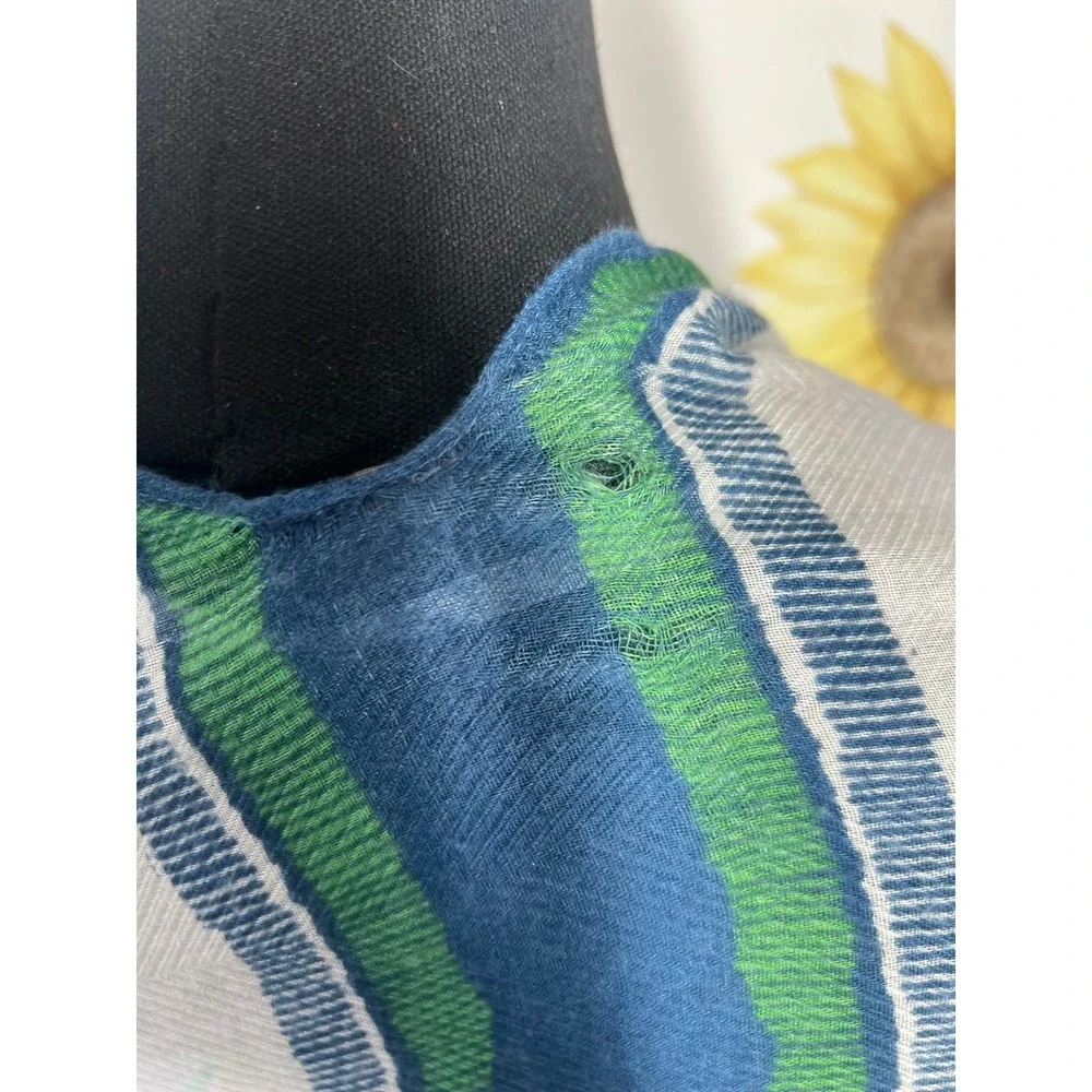 Vince Camuto Tropical Palm Print Kimono Wrap Blue Green Beach Cover Up O/S